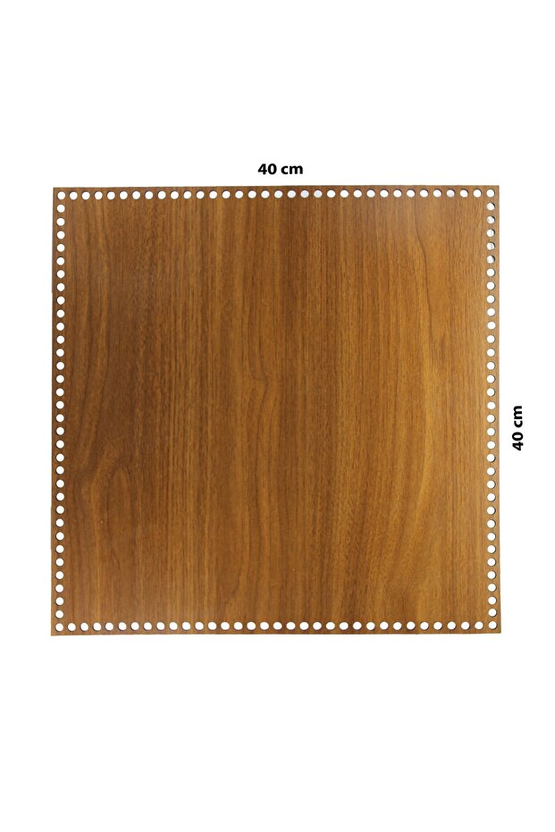 صينية سلة خشبية قاعدة 40x40 سم جوز وجهين 3 مم MDF
