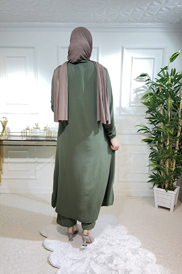 Başak Buttoned Ayrobin Set - Khaki - 4