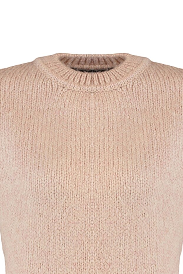 Puderfarbener, weich strukturierter Basic-Strickpullover mit weiter Passform TWOAW23KZ00185 - 8