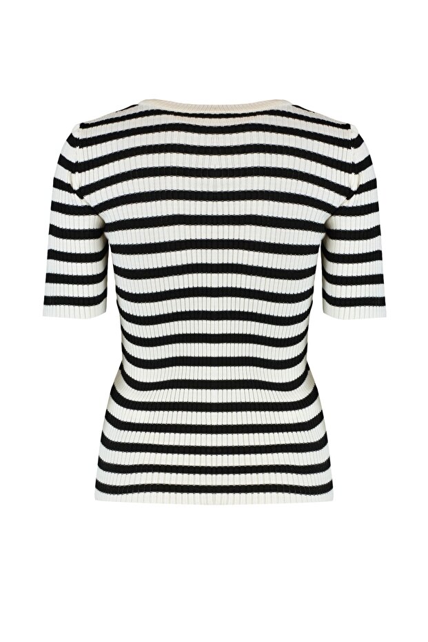 Ecru Basic Sweter w Paski TWOSS20KZ0075 - 10