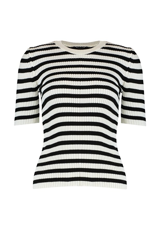 Ecru Basic Sweter w Paski TWOSS20KZ0075 - 8