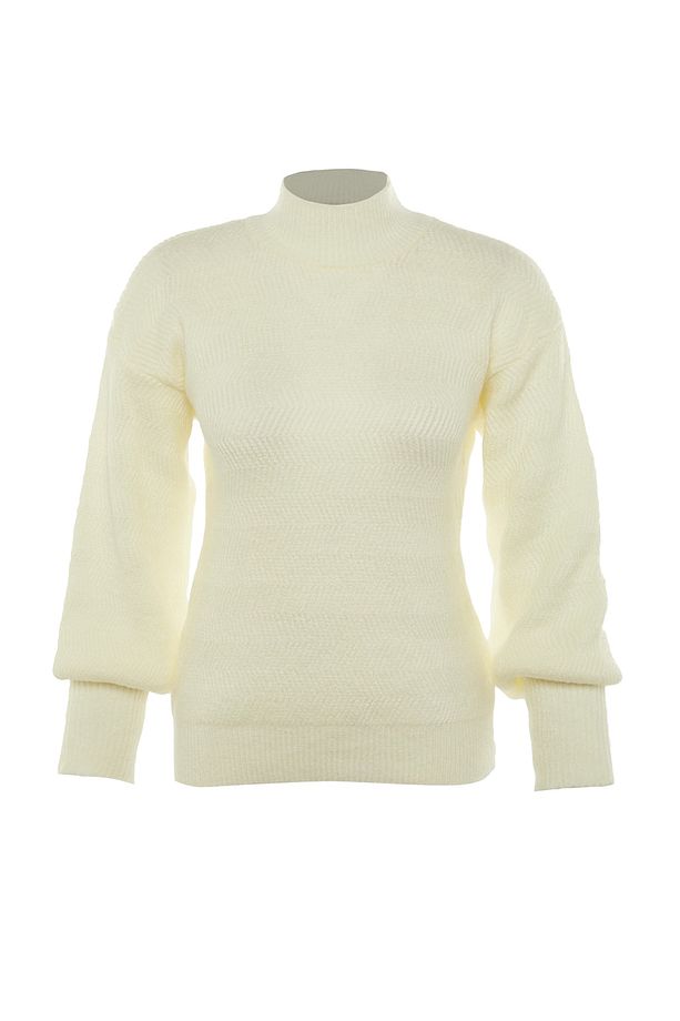 Ekru Yumuşak Dokulu Basic Triko Kazak TWOAW21KZ0204 - 7