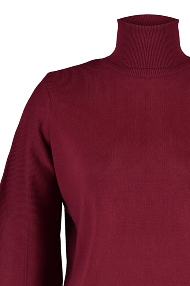 Claret Red Basic Rolák pletený sveter TWOAW21KZ0485 - 7