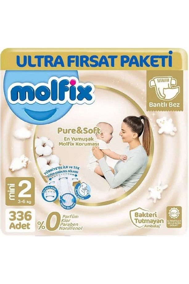 Pure & Soft Bebek Bezi Mini 2 No 336 Adet - 1