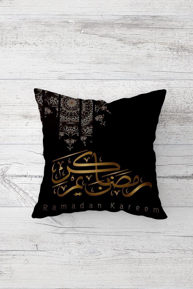 غطاء وسادة بسحّاب مخفي مطبوع من جانب واحد لرمضان كريم