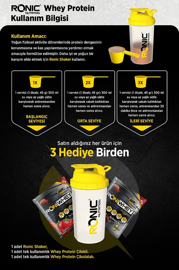 Whey Ultimate Protein Tozu 1000 G çikolata Aromalı Shaker Ve 2 Adet Tek Kullanımlık Whey Hediye - 7