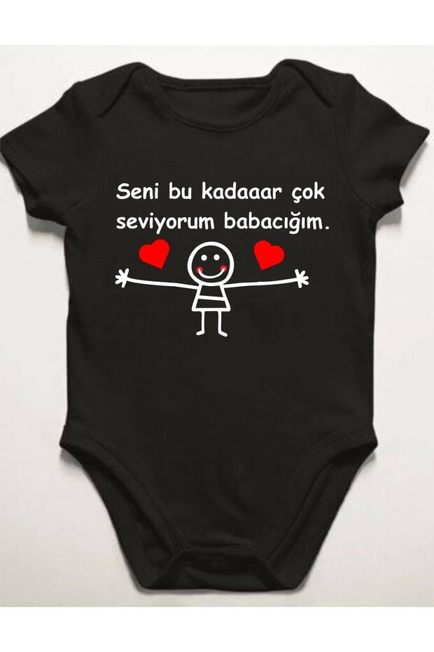 Gift for Dad Special Design Black Baby Zıbın Body