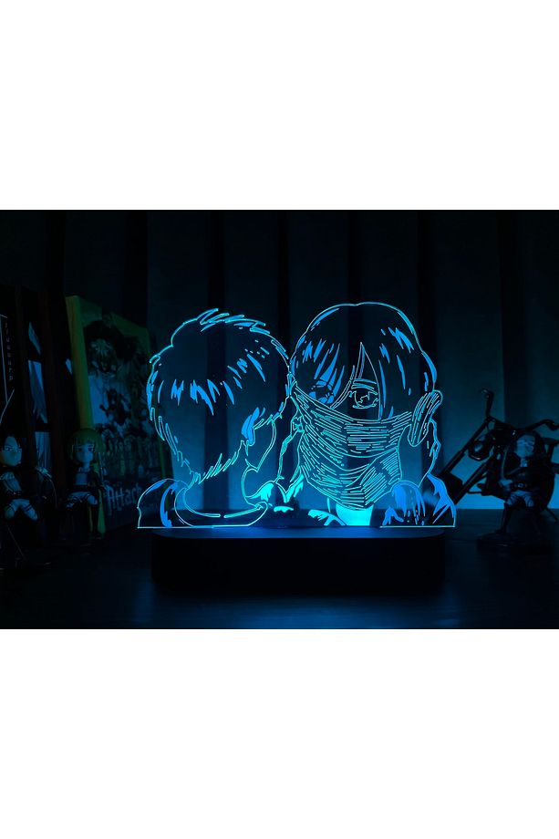 Attack On Titan Mikasa Ackerman & Eren Jaeger Anime Masa Lambası - 9