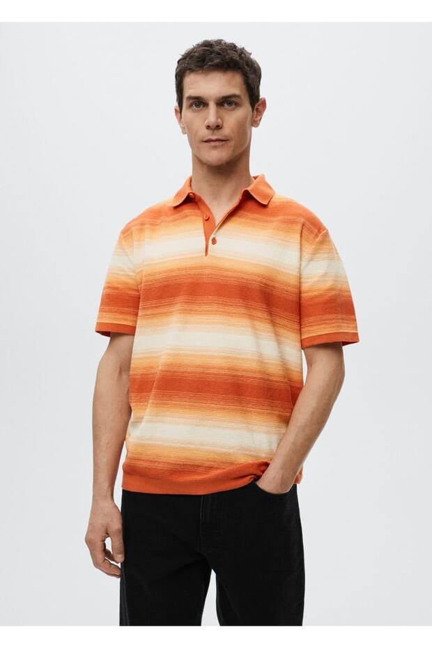 Degrade Triko Polo Tişört - 1