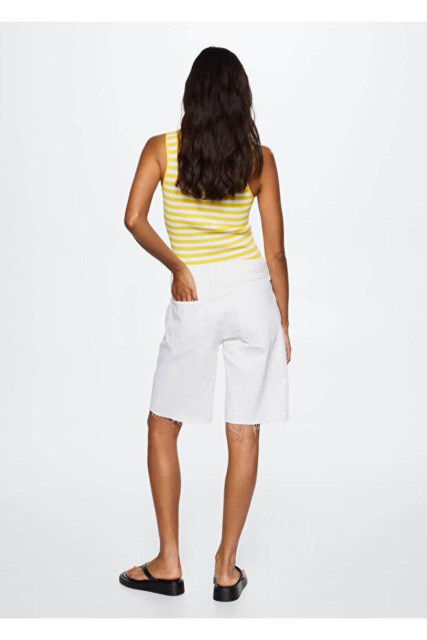 Çizgili Triko Üst - 4