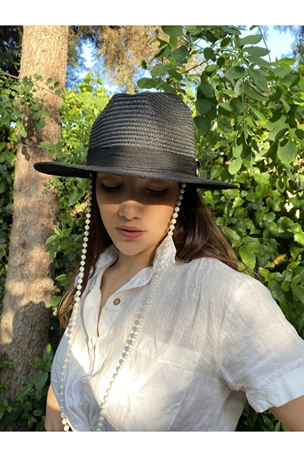 Pearl Design Straw Hat - 5