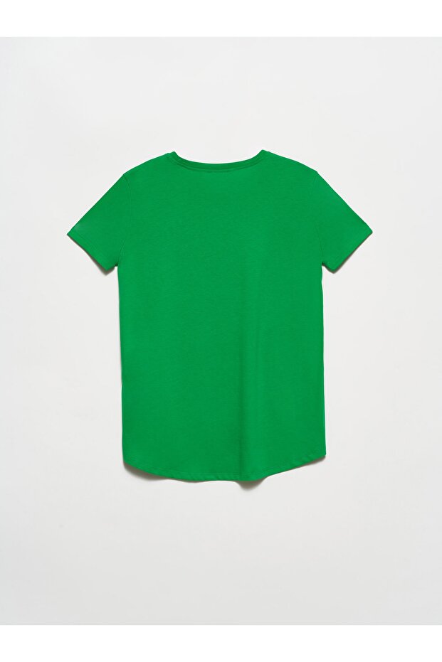 Πράσινο μπλουζάκι Crew Neck 3471 Basic - 2