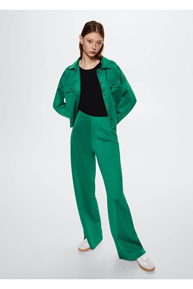 Paçaları Yırtmaçlı Pantolon - 2