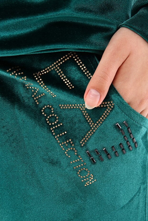 Stone Emerald Crew Neck Suit - 2