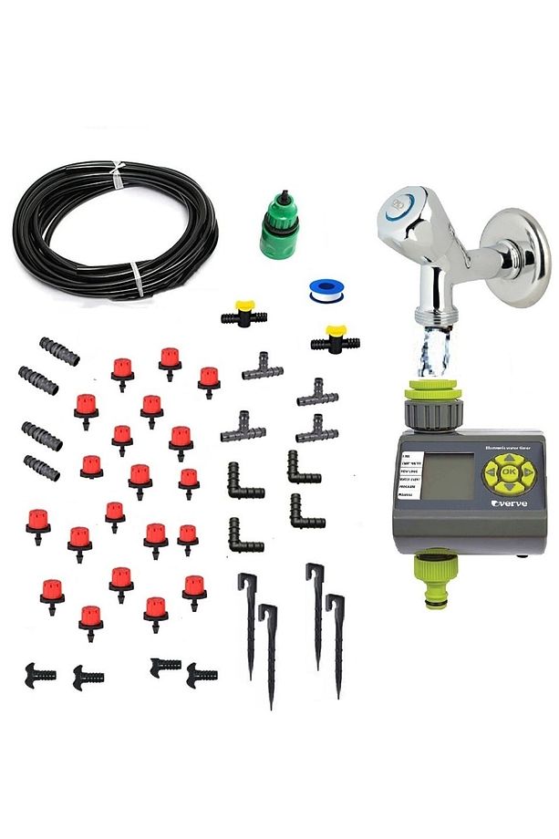 Verve Elektronik Bahçe Sulama Sistemi 20 Metre Damlalama Sulama Sistemi Ve Ekleme Parçalı Set - 1