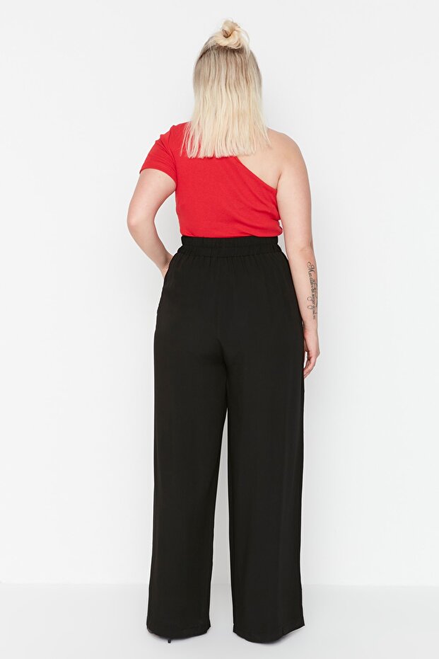 Siyah Dokuma Pantolon TBBSS22PL00013 - 9
