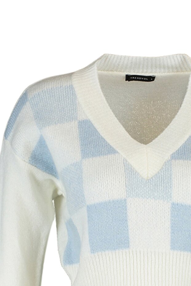 Ecrufarbener, weicher, strukturierter, gemusterter Strickpullover TWOAW21KZ0174 - 7
