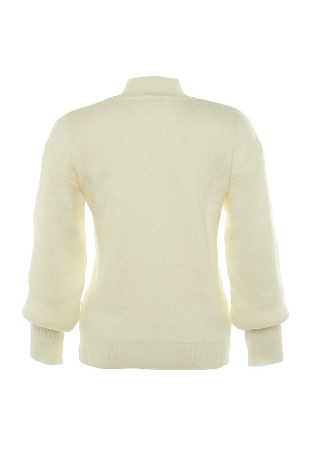 Ekru Yumuşak Dokulu Basic Triko Kazak TWOAW21KZ0204 - 6