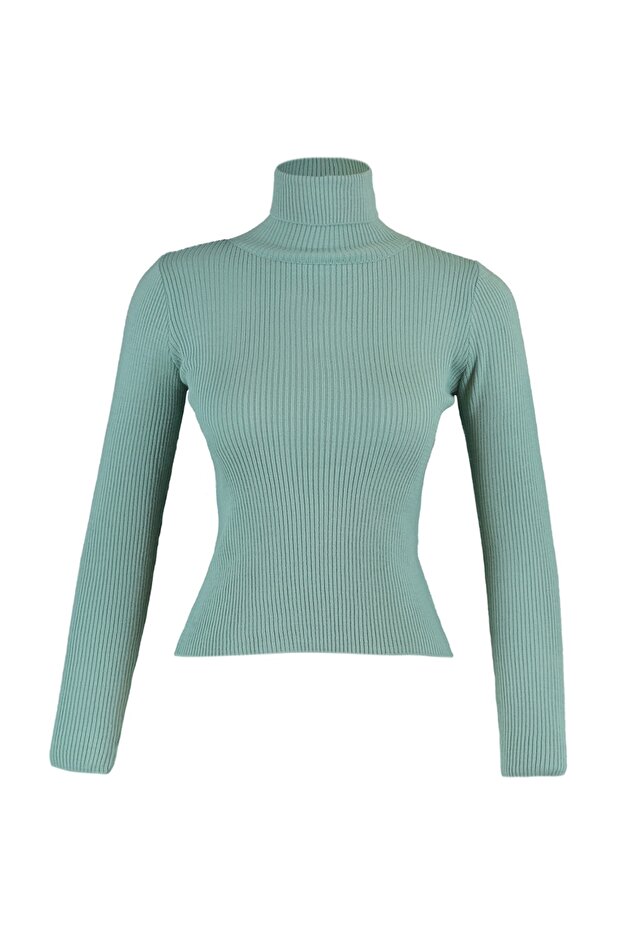 Mintgrüner Basic Rollkragenpullover TWOAW21KZ1279 - 7