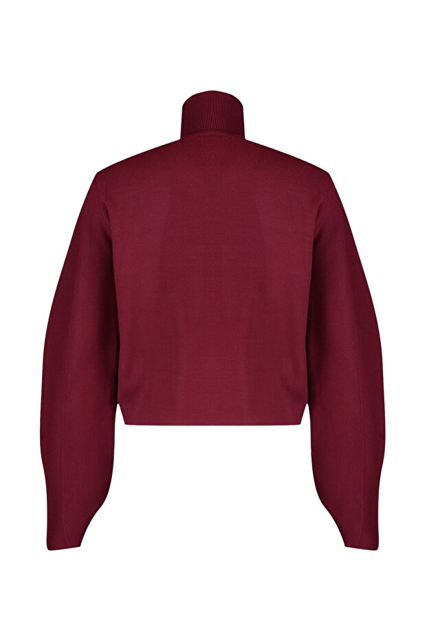 Claret Red Basic Rolák pletený sveter TWOAW21KZ0485 - 8