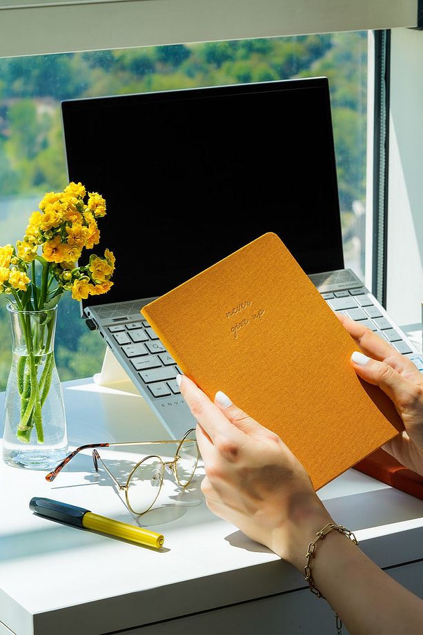 14x20 Sert Kapak Defter Düz,çizgisiz Hardal - 4