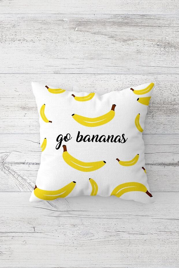 غطاء وسادة بسحّاب مخفي مطبوع من جانب واحد من Go Bananas، غطاء وسادة للأريكة