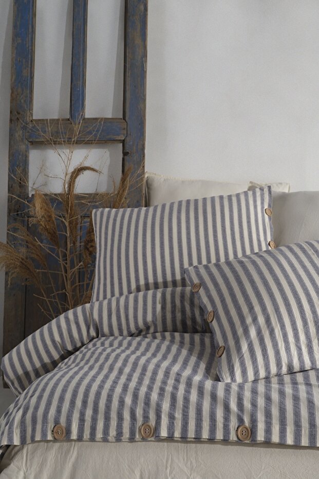 Bluesky 100% Cotton Yarn Dyed Washed King Size Duvet Cover Set 240*220