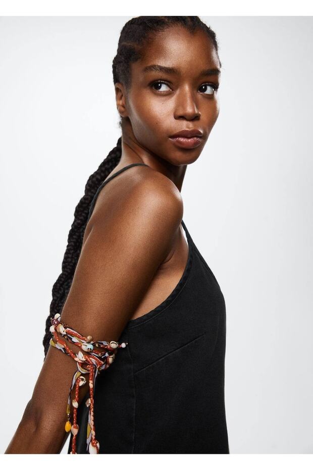 Pamuklu Denim Tulum - 5