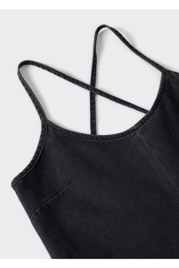 Pamuklu Denim Tulum - 6