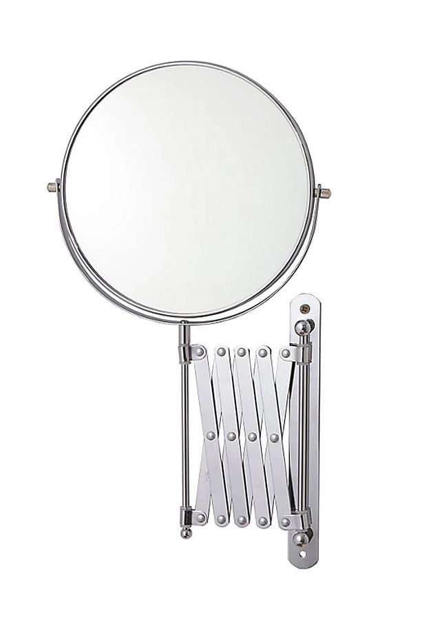 Krom Akordiyon Makyaj Aynası Çit Taraflı Banyo Duvar Aynası 5x Büyüteçli Çap:20cm Mb025 - 2