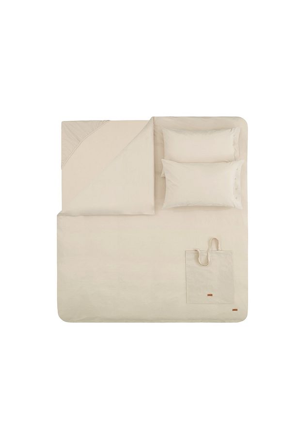 Plain Çift Kişilik Ranforce Yıkamalı Nevresim Takımı - Bej - 3