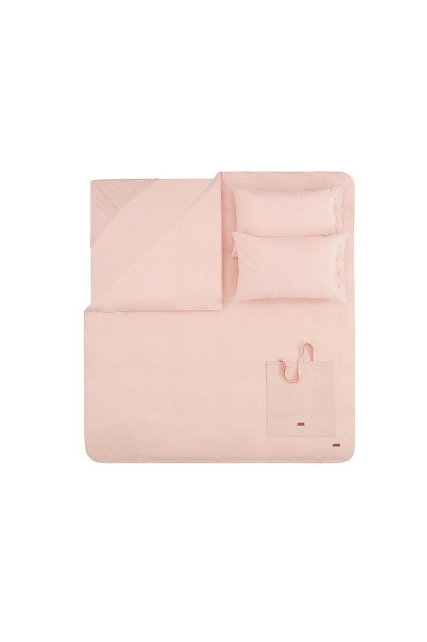Plain Tek Kişilik Ranforce Yıkamalı Nevresim Takımı - Blush - 3