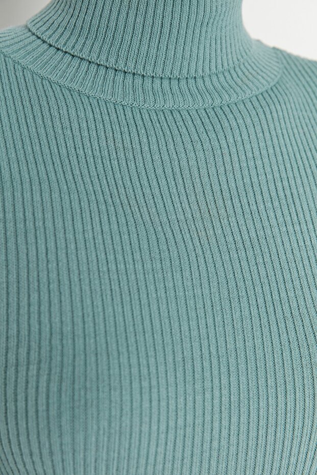 Mintgrüner Basic Rollkragenpullover TWOAW21KZ1279 - 3
