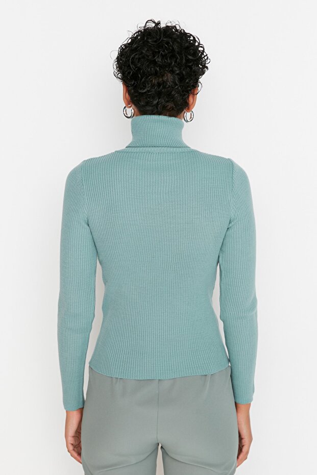 Mintgrüner Basic Rollkragenpullover TWOAW21KZ1279 - 4