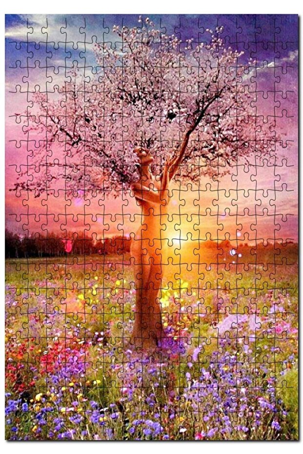 Tree Women's Spring Flowers 1000 Piece Puzzle Jigsaw Puzzle Mdf (WOOD)