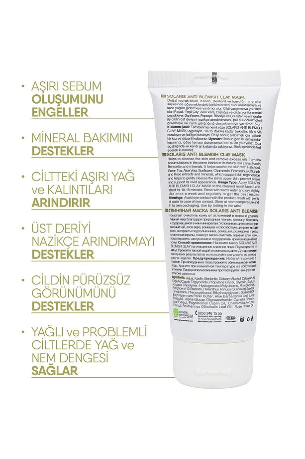 Kil Maskesi Yağlı ve Lekeli Ciltler 100ml  2 Adet - 3