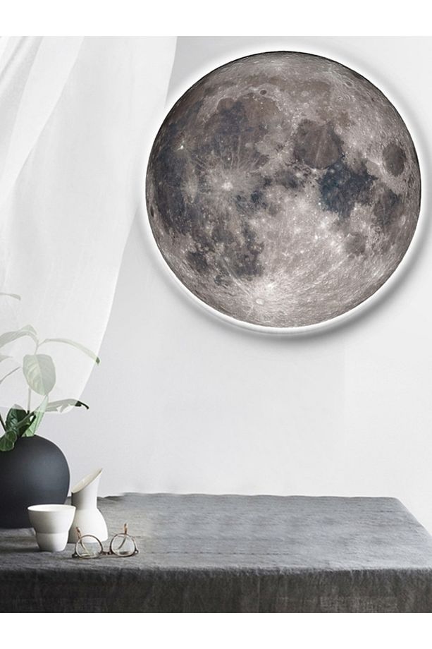 Moon,led Aplik,30cm Çap Led 25watt, Modern,duvar Aplik,led, Yatak Odası Aplik,yatak Başı Aplik, New - 8