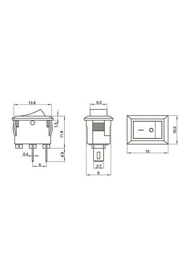 Kcd11 Mini On-off Anahtar - Siyah - 5 Adet - 2