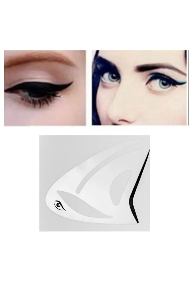 4 Modelli Göz Kaş Göz Farı Makyaj Şablon Eyeliner Şekillendirici Göz Konturu Şablon - 3