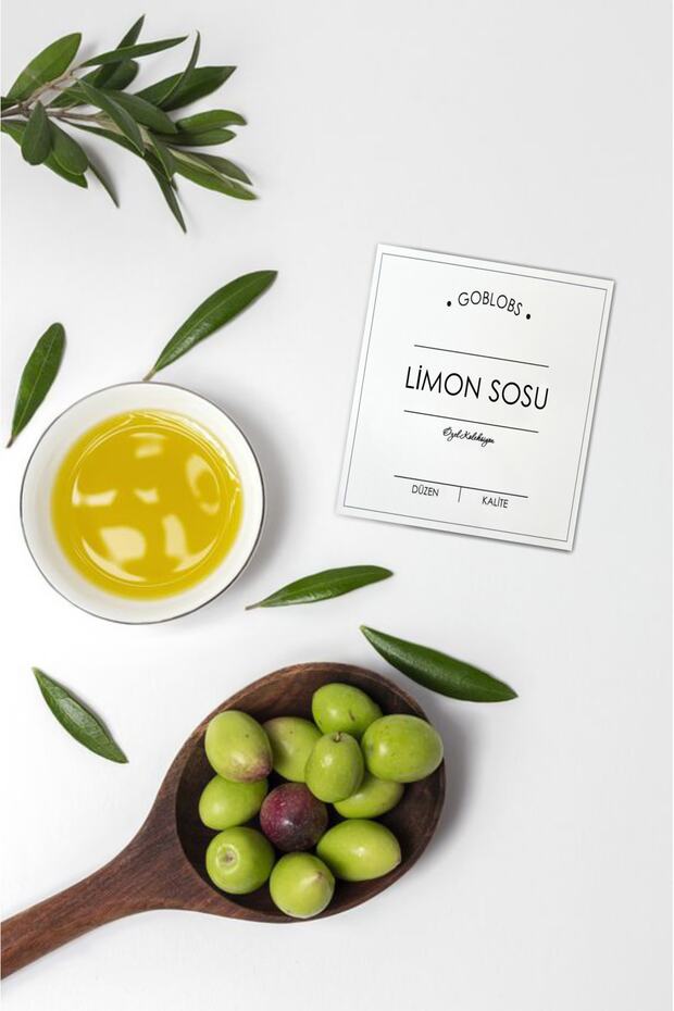 ملصق زجاجة صلصة الليمون الأبيض المقاوم للماء - 1