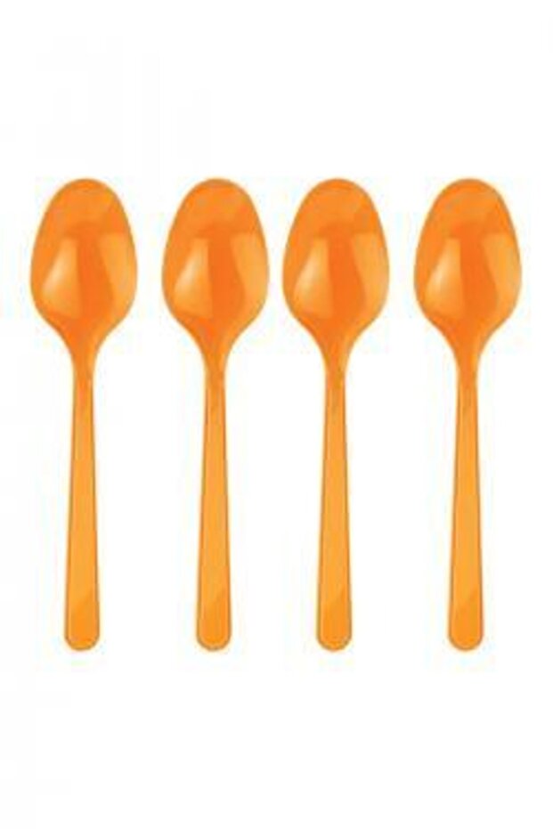 Orange plastic spoon - 1