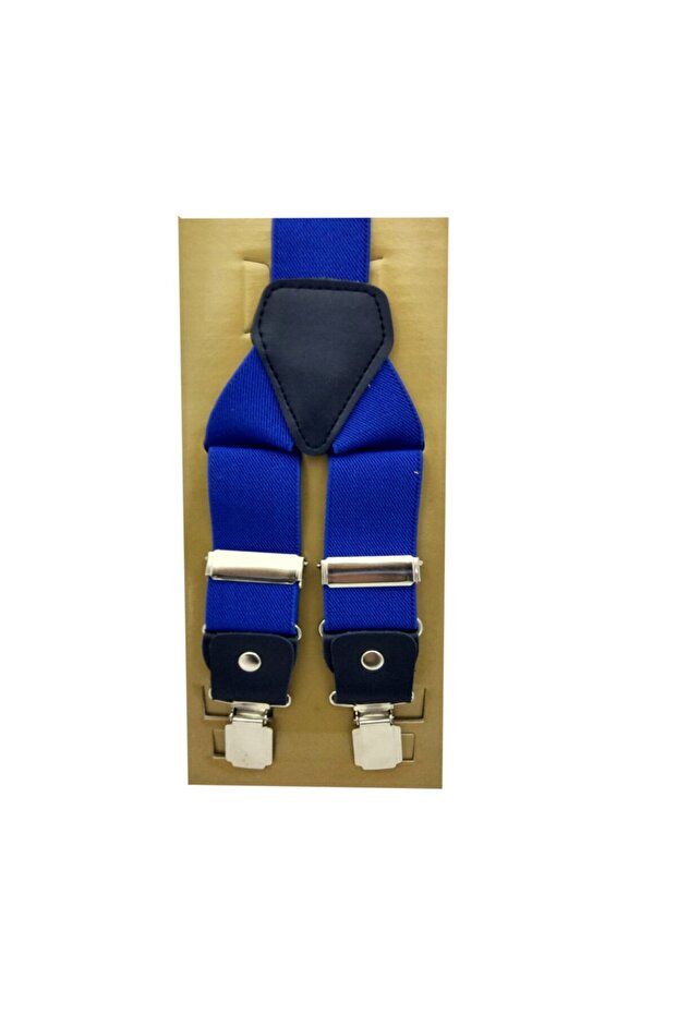 Luxury Cobalt Blue Trouser Hanger with Leather Ends with Metal Clips