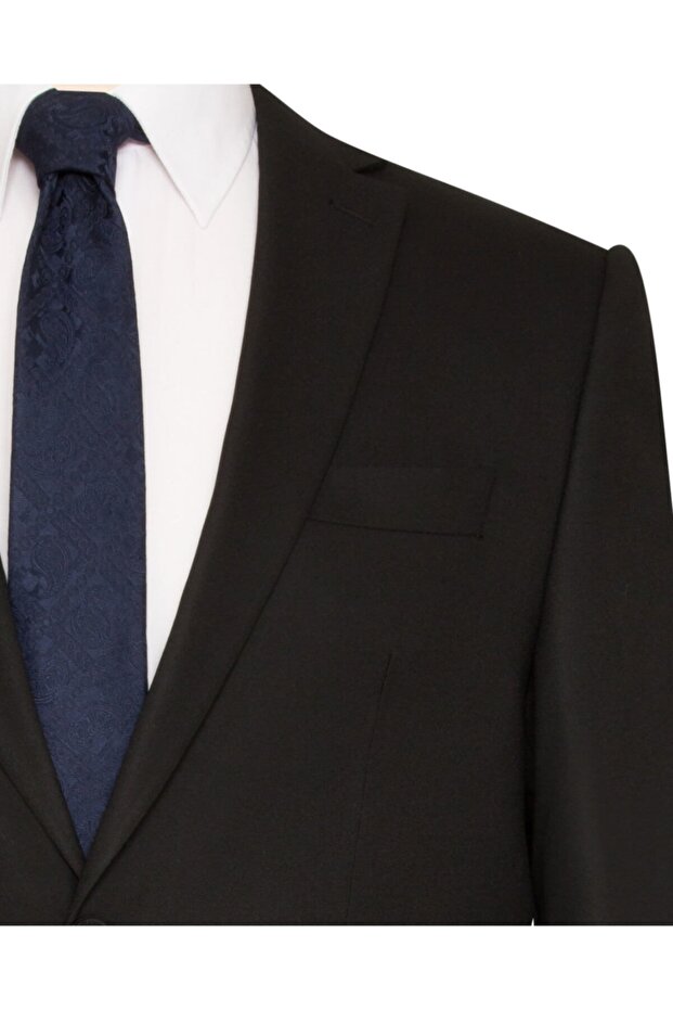 Siyah Rahat Kalıp Takım Elbise - 3