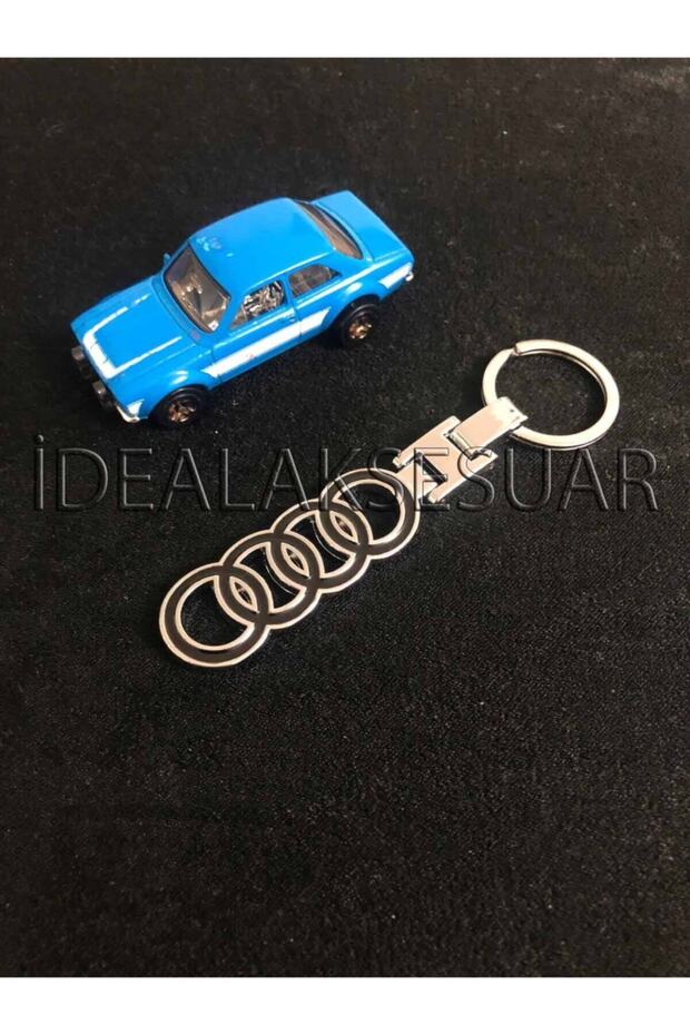Audi Black Ringed Metal Quality Auto Keychain Stylish Quattro Auto Car