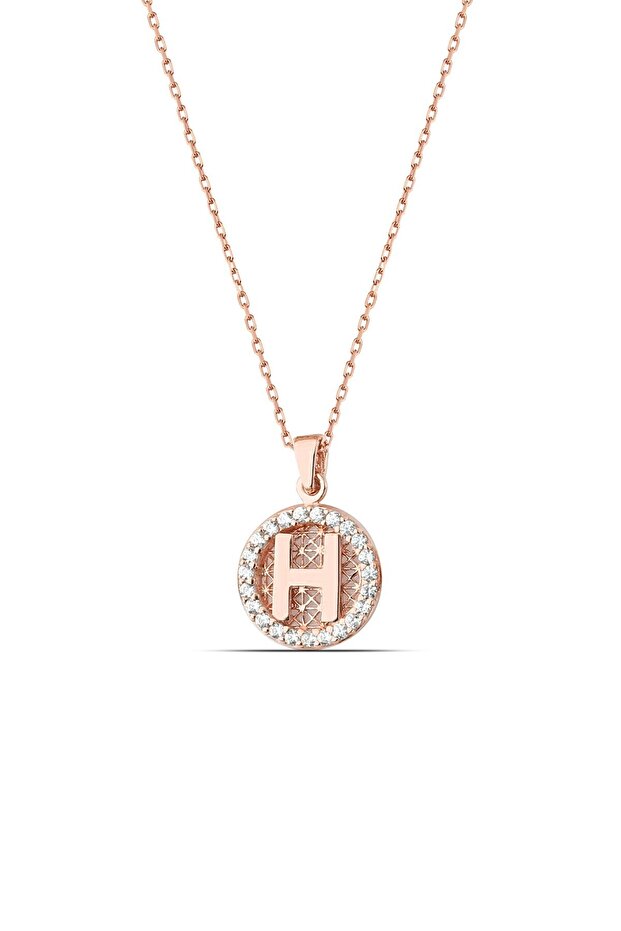 H Harfli Gümüş Kolye - 1