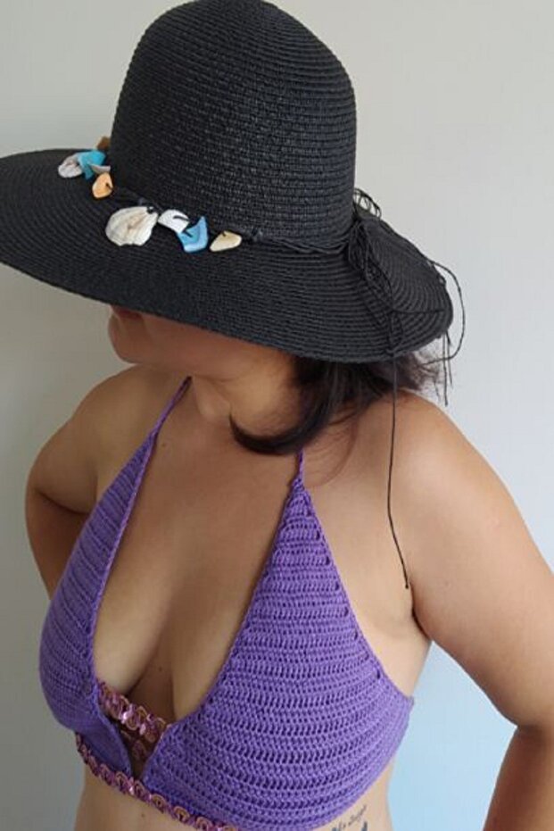 Mor Pullu Bikini Üstü - 4