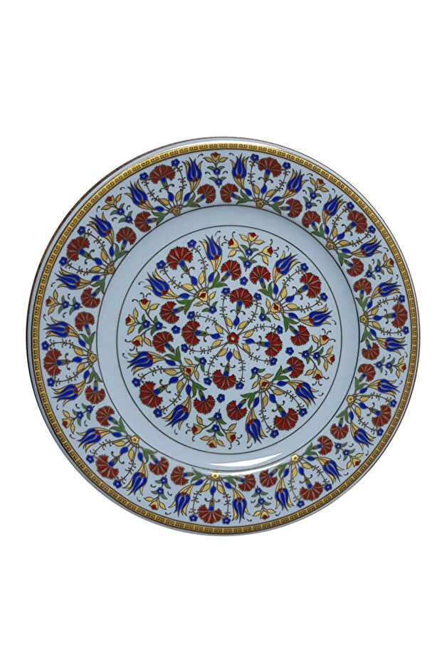 Armada Cini Prt 34 25 Cm Yellow Gold Gilt Tulip Carnation Patterned Porcelain Cini Plate