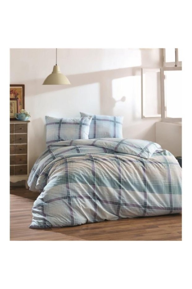 Ranforce Single Duvet Cover Set Şimal Blue