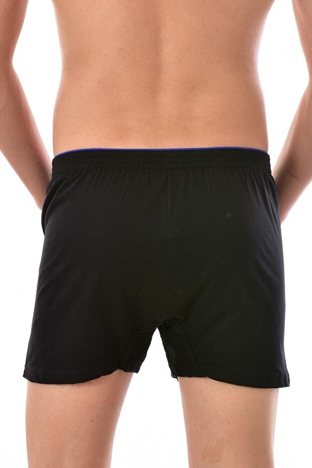 Erkek Siyah 3 Adet Tutku Pamuklu Düğmeli Boxer  0117 - 2