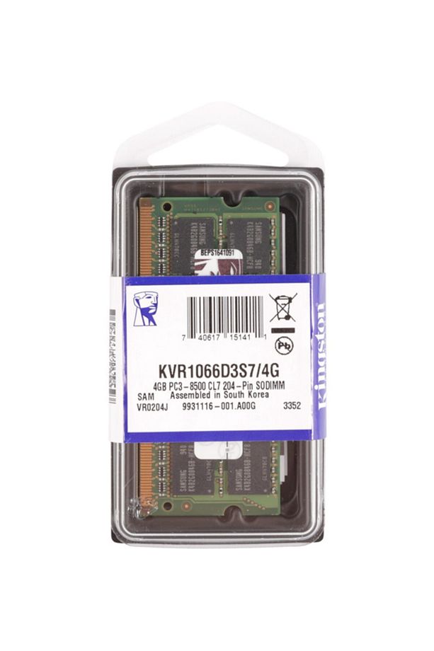 4 Gb Ddr3 1066 Mhz 1.5v Notebook Ram Kvr1066d3s7/4g - 1